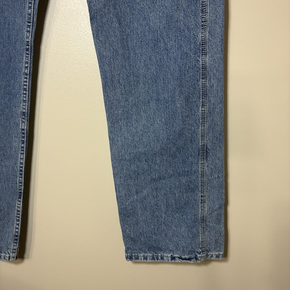 Y2K Vintage Lee Dungarees Baggy Wide Leg Carpenter Jeans Mens 34x34 Denim 2000's - Picture 4 of 15